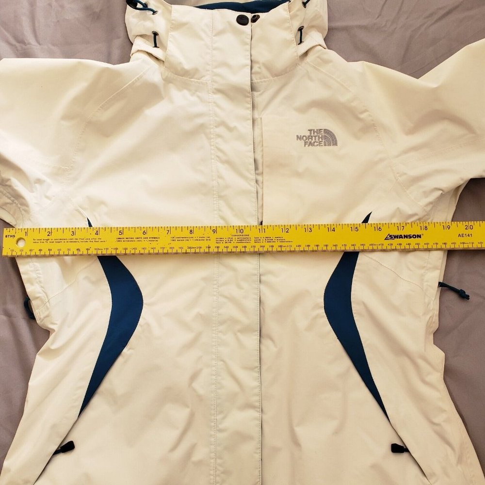 The NORTH FACE HyVent DT White Ivory /Blue Rain Coat Jacket Hooded Women’s XS - Picture 10 of 11